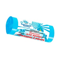 Мешки для мусора 30 л, голубые, в рулоне 30 шт. + 3 пакета в подарок, ПНД, 5 мкм, 560х480 мм, Королевство Чистоты, МК3964 (ПЭКЧ-30-30г) в Озерске