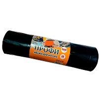 Мешки для мусора 360 л, черные, в рулоне 10 шт., ПВД 65 мкм, 1400х1100 мм, Концепция Быта Профи, 603736 в Озерске