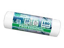 Мешки для мусора 180 л, прозрачные, в рулоне 10 шт., ПВД, 30 мкм, 1100х930 мм, PROFESSIONAL, 180104408 в Озерске