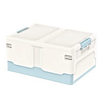 Ящик пластиковый складной белый, дно голубое, 480х360х240 мм в Озерске Ящик пластиковый складной белый, дно голубое, 480х360х240 мм в Озерске