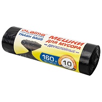 Мешки для мусора 160 л, черные, в рулоне 10 шт., ПВД, 30 мкм, 1200х900 мм, LAIMA ULTRA, 607694 в Озерске
