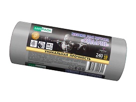 Мешки для мусора 240 л, ароматизированные, серые, в рулоне 10 шт., ПВД 40 мкм, 1500х1100 мм, СИЛАЧИ, sil240111101 в Озерске