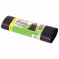 Мешки для мусора 120 л, черные, в рулоне 10 шт., ПНД, 11 мкм, 1020х670 мм, Любаша, 608093 в Озерске