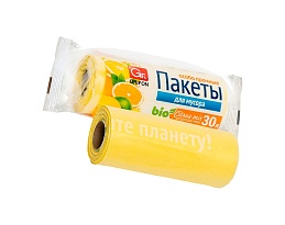 Мешки для мусора 35 л, ароматизированные, желтые, в рулоне 20 шт., ПНД, 12 мкм, 560х530 мм, GRIFON Цитрусовый Микс, 100-033 в Озерске