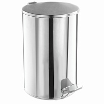 Ведро для мусора с педалью, усиленное, Титан, 20 л, кольцо под мешок, нержавеющая сталь, хром в Озерске