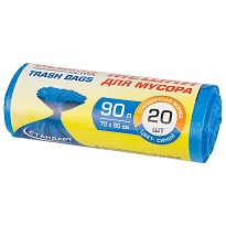 Мешки для мусора 90 л, синие, в рулоне 20 шт., ПНД, 14 мкм, 900х700 мм, LAIMA ULTRA, 607693 в Озерске