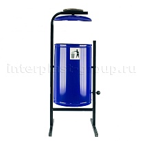 Урна уличная металлическая 21 л круглая с пепельницей синяя в Озерске Урна уличная металлическая 21 л круглая с пепельницей синяя в Озерске