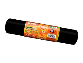 Мешки для мусора 180 л, ароматизированные, черные, в рулоне 10 шт., ПВД, 80 мкм, 1100х930 мм, EXPORT, exp18010142 в Озерске