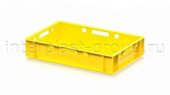 Ящик для мяса и колбасных изделий Е-1 желтый в Озерске Ящик для мяса и колбасных изделий Е-1 желтый в Озерске