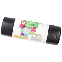 Мешки для мусора 220 л, черные, в рулоне 10 шт., ПВД, 29 мкм, 1100х830 мм, Концепция Быта ЭкоДом, 604924 в Озерске