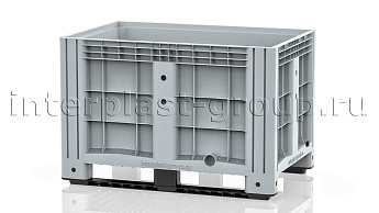 Контейнер iBox сплошной на полозьях с пробкой 1 дюйм серый в Озерске