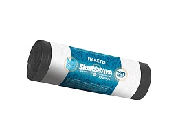 Мешки для мусора 120 л, черные, в рулоне 10 шт., ПНД, 14 мкм, 1100х700 мм, SIBIRSKAYA, 101-008 S в Озерске
