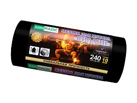 Мешки для мусора 240 л, ароматизированные, черные, в рулоне 10 шт., ПВД 40 мкм, 1500х1100 мм, СИЛАЧИ, sil24011110 в Озерске