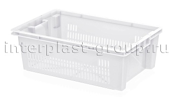 Ящик универсальный для овощей, фруктов и хлеба перфорированные стенки сплошное дно белый в Озерске